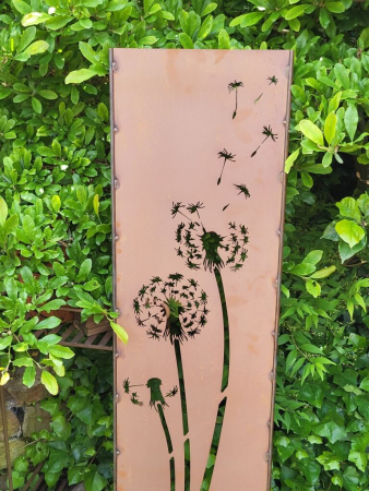 Edelrost Gartenschild Pusteblume