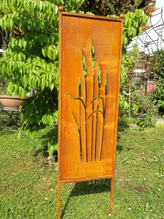 Edelrost Gartenschild Schilf