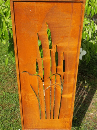 Preview: Edelrost Gartenschild Schilf