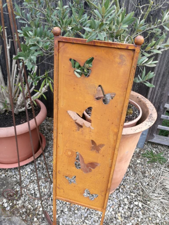 Edelrost Gartenschild Schmetterlinge