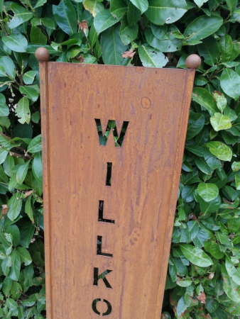 Edelrost Gartenschild Willkommen