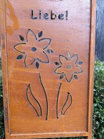 Edelrost Gartenschild Ein Garten ohne Blumen