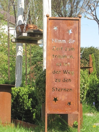 Edelrost Gartenschild Weg zu den Sternen