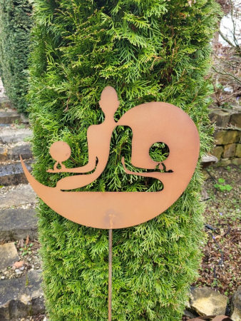 Preview: Edelrost Gartenstecker Feng Shui