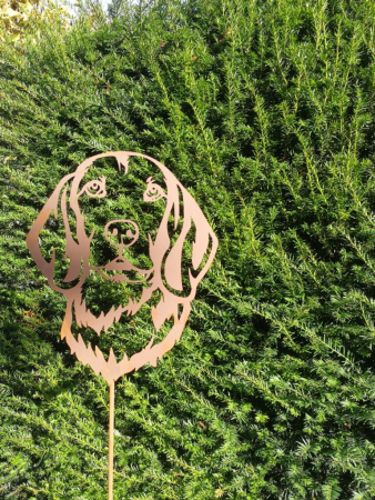 Edelrost Gartenstecker Beagle