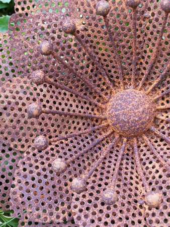 Preview: Edelrost Gartenstecker Blüte Barbara