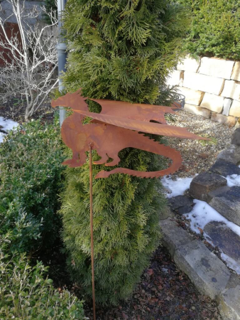 Edelrost Gartenstecker Drache Sauron