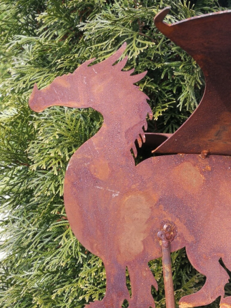 Edelrost Gartenstecker Drache Sauron