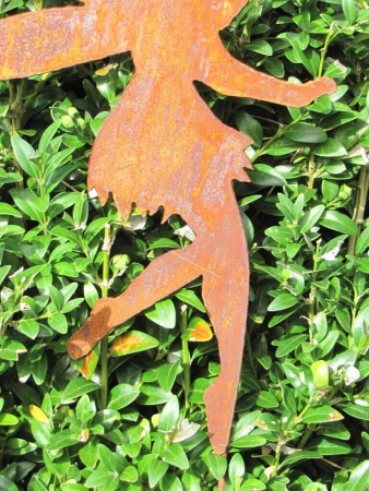 Preview: Edelrost Gartenstecker Fee Tanya mit Zauberstab