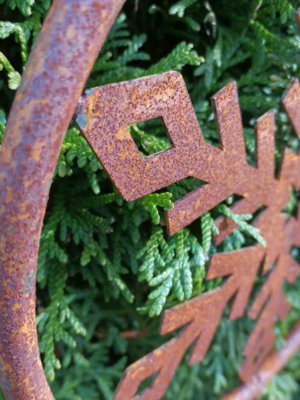 Preview: Edelrost Gartenstecker Schneeflocke Jul, dick