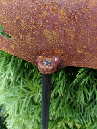 Edelrost Gartenstecker Hirschkopf Öre