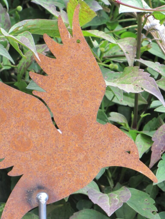 Preview: Edelrost Gartenstecker Paradiesvogel, klein