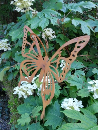 Edelrost Gartenstecker Schmetterling Papilion