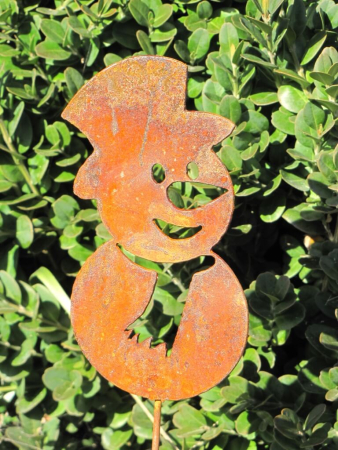 Edelrost Gartenstecker Schneemann