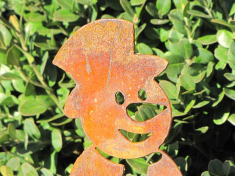 Preview: Edelrost Gartenstecker Schneemann