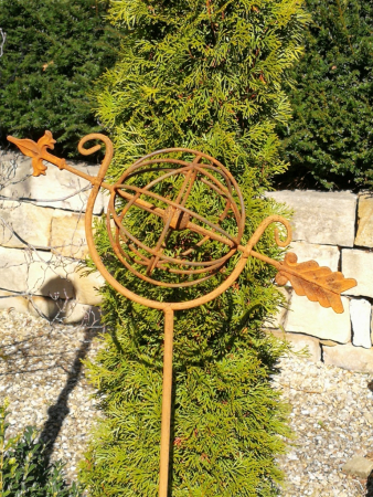 Edelrost Gartenstecker Sonnenuhr