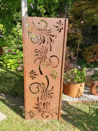 Edelrost Gartenstele Doppelranke Elder gespiegelt