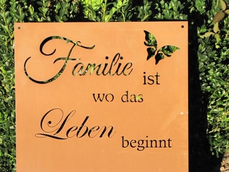Edelrost Gedichttafel Familie-Leben-Liebe
