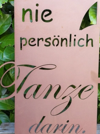 Edelrost Gedichttafel Regen