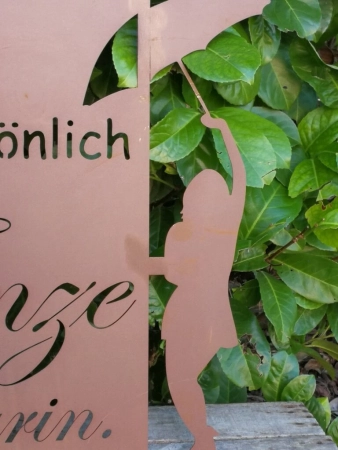 Edelrost Gedichttafel Regen