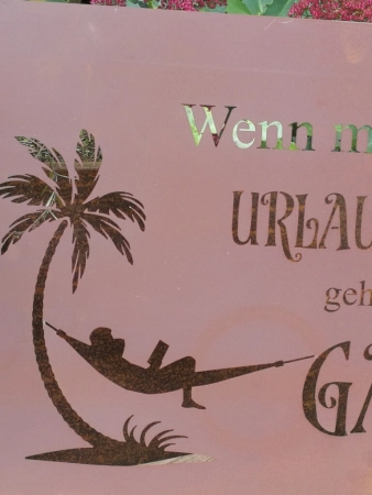 Edelrost Gedichttafel Urlaub