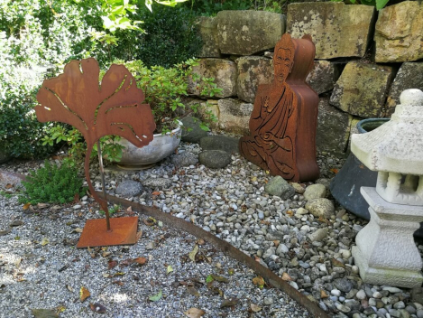 Preview: Edelrost Ginkgoblatt zum Stellen