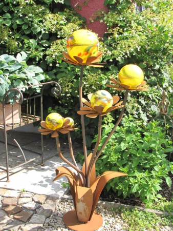 Edelrost Glasblume Blumenzauber, 165 cm gelb