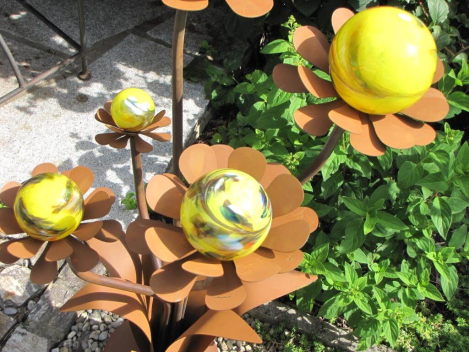 Edelrost Glasblume Blumenzauber, 165 cm gelb