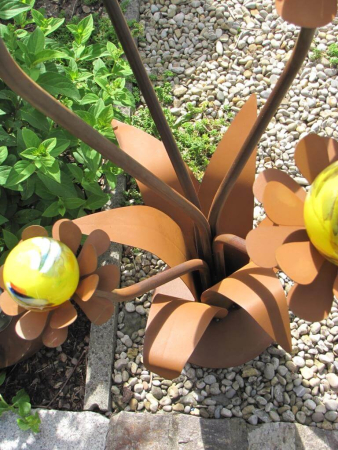 Edelrost Glasblume Blumenzauber, 165 cm gelb