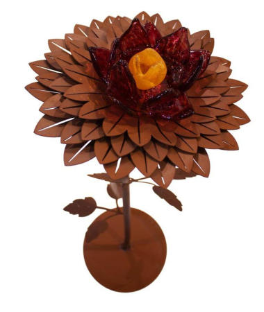 Preview: Edelrost Glasblume Dahlie 1 Blüte
