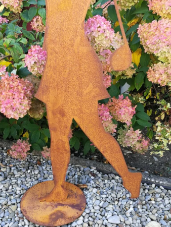 Preview: Edelrost Dekofigur Golferin, abschlagend