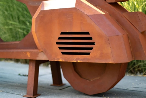 Edelrost Grillstelle Roller