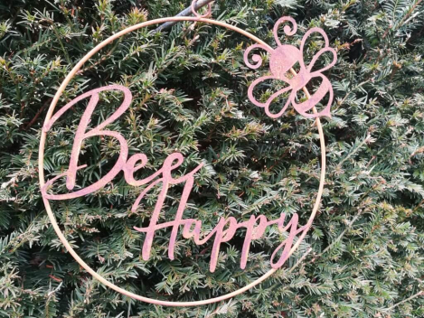 Edelrost Wandbild Bee Happy