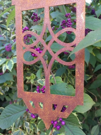 Edelrost Hänger Laterne, Ornament mittig