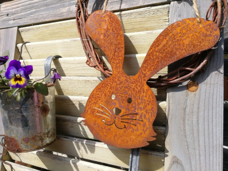 Edelrost Hase Fritz zum Hängen