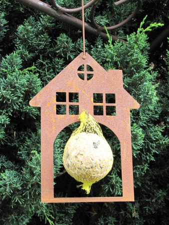 Edelrost Haus zum Hängen für Meisenknödel