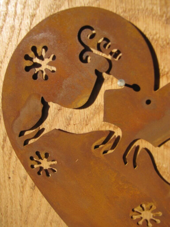 Preview: Edelrost Herz mit Hirsch, 3 Größen