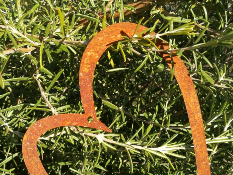 Preview: Edelrost Herz zum Hängen, modern