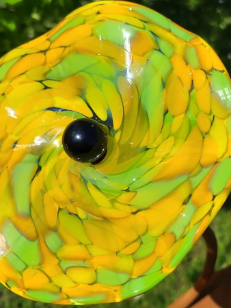 Preview: Edelrost Glasblume Hibiskus, zum Stecken, gelb