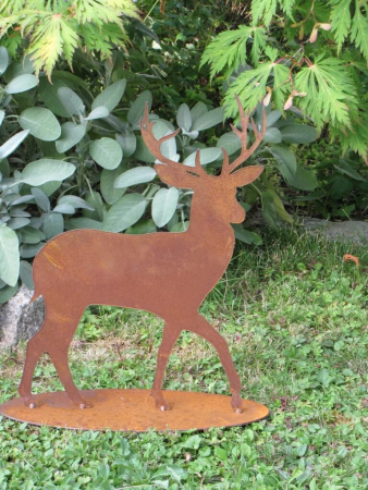 Preview: Edelrost Hirsch laufend auf Platte