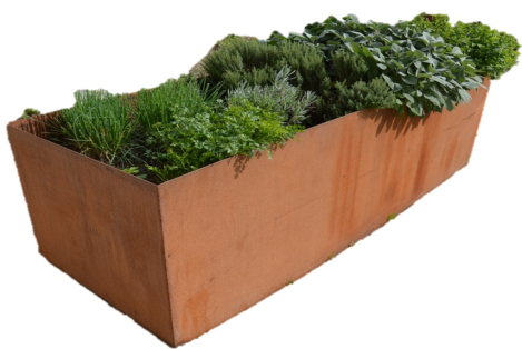 Preview: Edelrost Hochbeet, Länge 110 cm, Breite 60 cm, Tiefe 60 cm