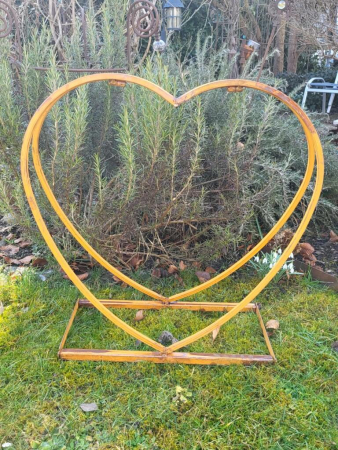 Edelrost Kaminholzregal Herz, klappbar