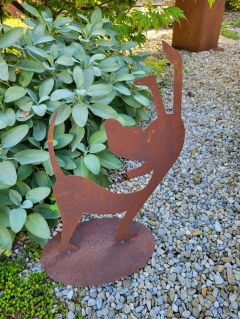 Preview: Edelrost Hund Fipsi auf Platte