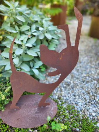 Preview: Edelrost Hund Fipsi auf Platte