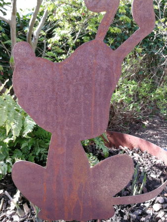 Preview: Edelrost Hund Lumpi zum Stecken