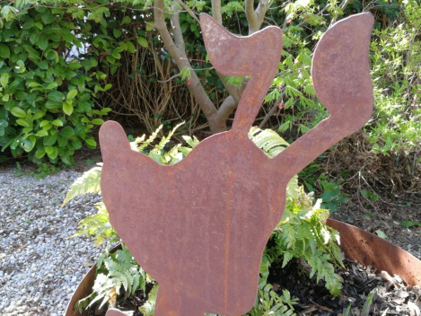 Preview: Edelrost Hund Lumpi zum Stecken