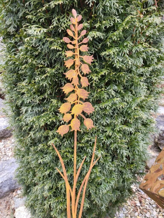 Edelrost Gartenstecker Hyazinthe, flach ausgeschnitten