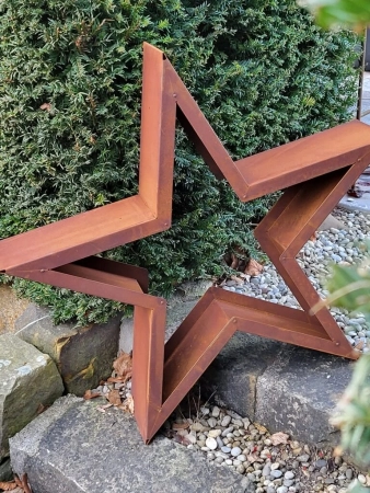 Kaminholzregal Stern Manila aus Edelrost 80 cm
