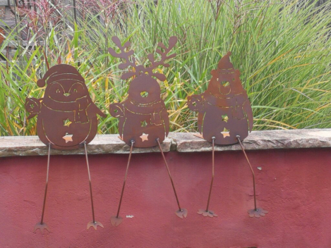 Preview: Edelrost Kantenhocker Pinguin