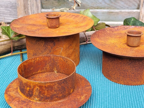 Edelrost Kerzenhalter Katja, für Spitzkerzen